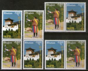 Bhutan 2006 Europa Dzong & Archery Sc 1421-22 High value 2v 4 diff Pair MNH # 23