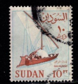 Sudan - #156 Sailboat - Used