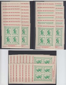 PHILIPPINES 1947 QUEZON Sc 515 Yv BF1 GROUP OF 44 SOUVENIR SHEETS MNH F,VF €110+ 