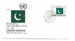 United Nations #426 Flag Series 1984, Pakistan, Artmaster, FDC