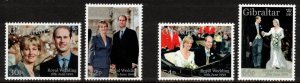 GIBRALTAR 1999 Royal Wedding; Scott 815-16, 820-21, SG 890-93; MNH