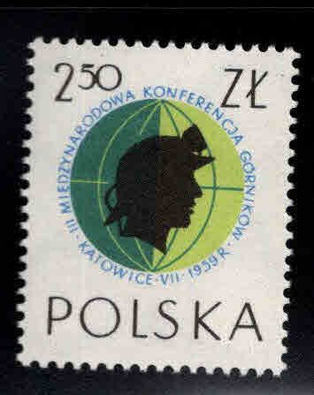 Poland Scott 855 MNH** Miner Stamp  1959