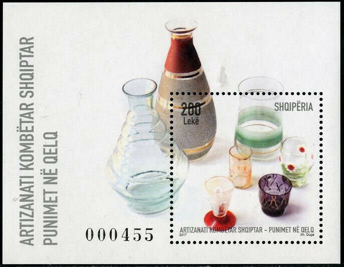 HERRICKSTAMP NEW ISSUES ALBANIA Sc.# 3007 National Craft 2017 Glass Works S/S