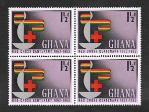 SD)1963 GHANA  RED CROSS CENTENARY, B/4 MNH