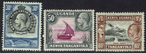 KENYA UGANDA AND TANGANYIKA 1935 KGV PICTORIAL 30C 50C AND 65C