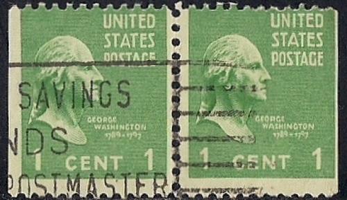 804B 1 cent LOGO CANCEL George Washington Stamp used F