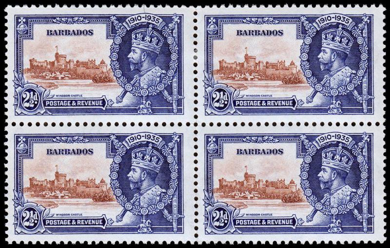 Barbados Scott 188 Block of 4 (1935) Mint LH F-VF C