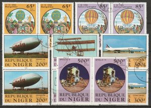 Niger 1983 Sc C318-23 air post set pairs CTO