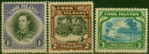 Cook Islands 1938 Set of 3 SG127-129 Fine MM