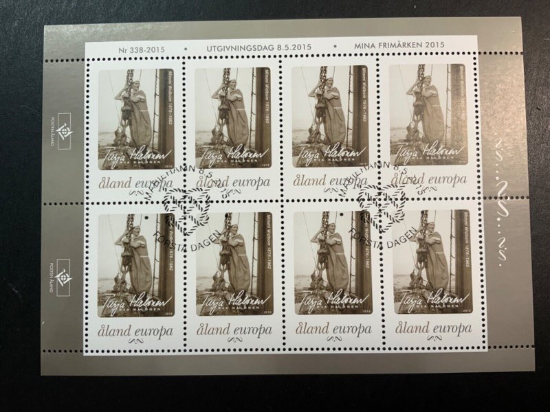 Aland used/canceled #369 mini sheet of 8 2015 SCV $22.00 