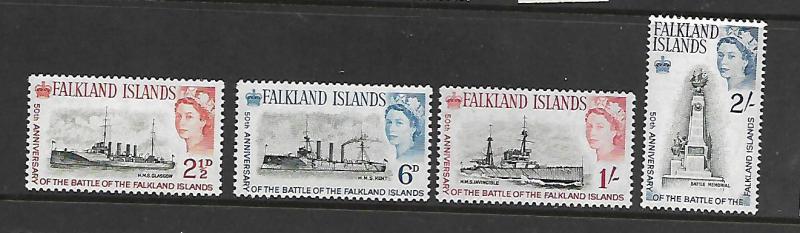 FALKLAND ISLANDS, 150-153, MINT HINGED, H.M.S GLASGOW