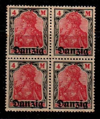 Danzig Scott 14 Mint NH block (Catalog Value $76.00)