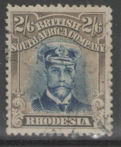 RHODESIA SG274a 1919 2/6 PALE BLUE & BISTRE-BROWN HEAD DIE III p14 FINE USED