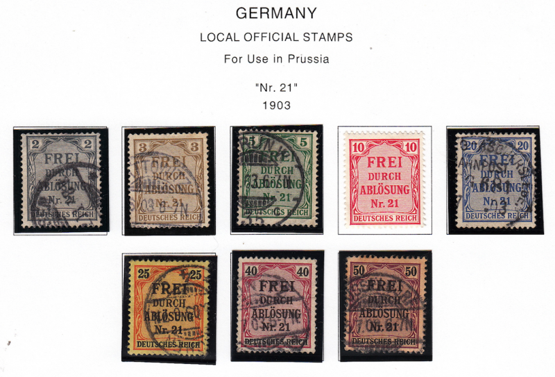 Germany, Local Official for Prussia, OL1-OL8, mixed M/U, see description