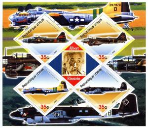 HAITI SHEET MNH EINSTEIN AVIATION AIRCRAFT AIRPLANE WAR WW2
