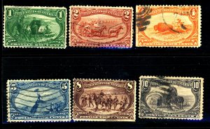 U.S. #285-290 USED SET MIXED CONDITION