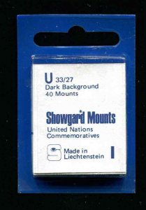 Showgard Black Stamp Mounts U 33/27 PreCut  (40 count)