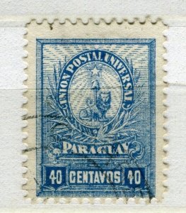 PARAGUAY; 1901 early Treasury Seal fine used hinged 40c. value