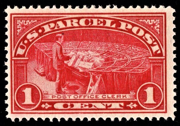 US Q1 MNH VF 1 Cent Postal Clerk S/L Watermark Perforated 12