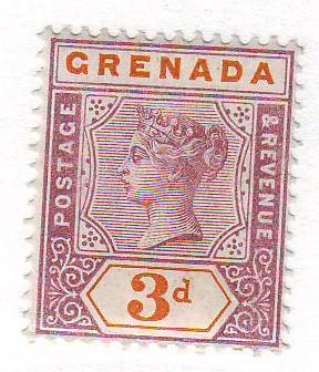 Grenada Sc 43 1895 3d Victoria stamp mint