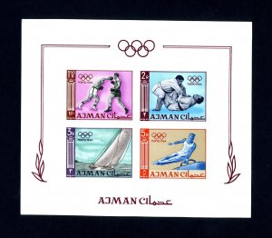 2 Ajman # 36b 1964 Olympics Imperforate NH Souvenir Sheets