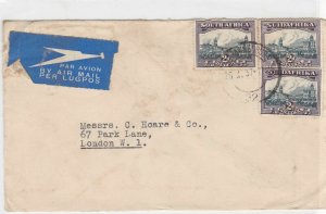 South Africa 1937 johannesburg cancel to england airmail stamps cover ref 21787