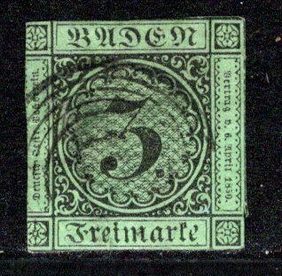 German States Baden Scott # 7, used