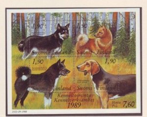 Finland Sc 794 1989 Dogs Kennel Club stamp sheet mint NH