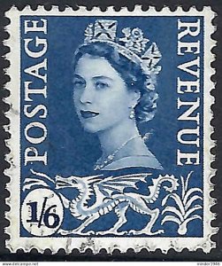 GREAT BRITAIN Wales 1967 QEII 1/6 Grey-Blue SGW6 FU