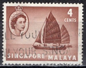 Singapore; 1955: Sc. # 30: Used Single Stamp