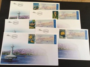 Israel 2011 Sea life illustrated set of 5  A. T. M. Meter Mail FDC covers 60483