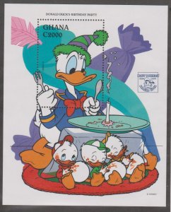 Ghana # 1765, Donald Ducks Birthday Party, Souvenir Sheet, Mint NH, 1/2 Cat.