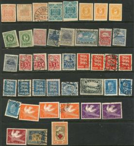 ESTONIA Sc#1//B5 1918-40 42 Old Stamps (23 Different) Mint & Used