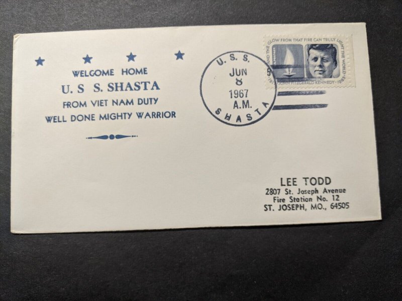 USS SHASTA AE-6 Naval Cover 1967 VIETNAM Cachet