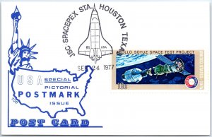 US SPECIAL EVENT CARD JOHNSON SPACE CENTER SPACEPEX AT HOUSTON TEXAS 1977  - C