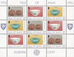 Isle of Man 1976 Europa Mini-Sheets of 9.complete  Handicrafts Art VF/NH/(**)