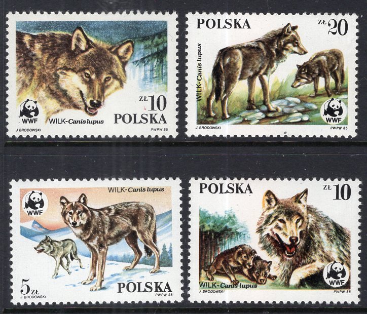 Poland 2678-2681 Wolves MNH VF