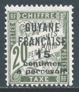 French Guiana #J6 MH 20c French Postage Due Surcharged