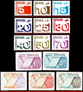 1248-61 BRAZIL 1972 1973 1974 1975 NUMERALS, POST OFFICE EMBLEM,SET COMPLETE MNH