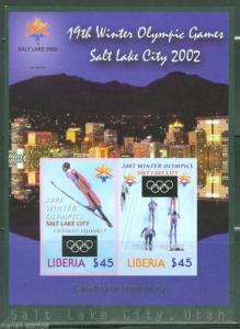 LIBERIA 2002 SALT LAKE CITY IMPERFORATED SOUVENIR SHEET MINT NH