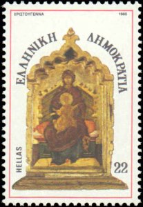 Greece #1578-1580, Complete Set(3), 1986, Religion, Art, Never Hinged