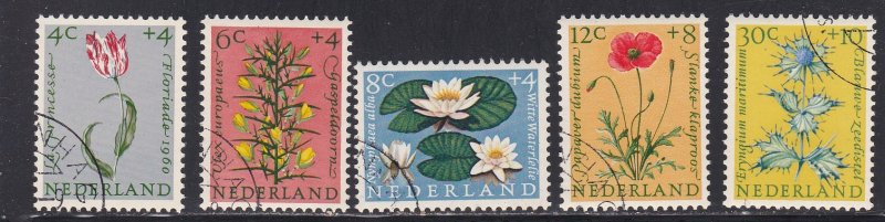 Netherlands # B343-347, Flowers, Used, 1/2 Cat.