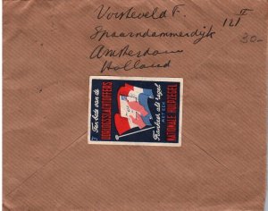 1946 Netherlands cover For the benefit of WWII war victims Flag cinderella