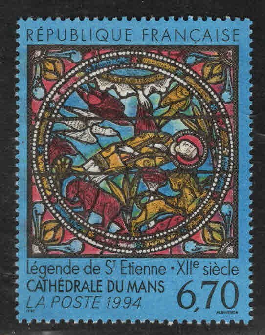 FRANCE Scott 2402 MNH** stained glass window stamp