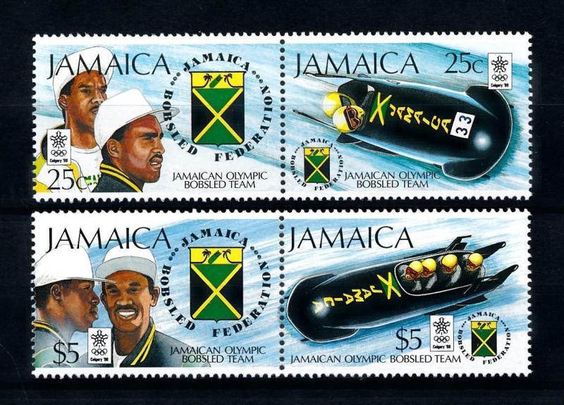 [92182] Jamaica 1988 Olympic Games Calgary Bobsleigh 2 Strips MNH