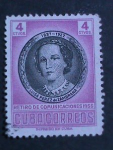 ​CUBA- 1956 SC#554 LUISA PEREZ DE ZAMBRANA-:MNH VF-RARE-VERY OLD STAMP