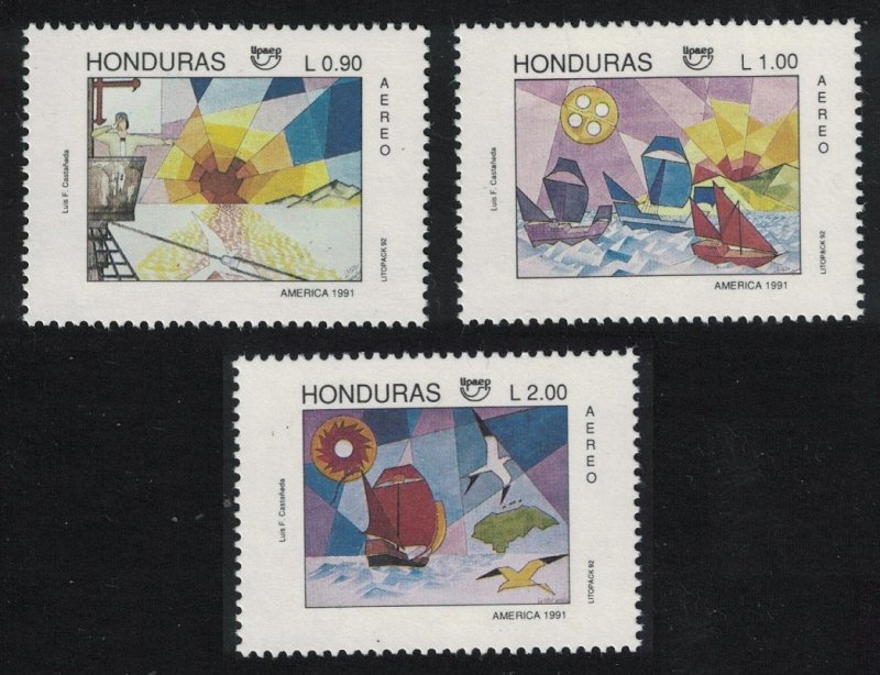 Honduras Ships Discovery of America UPAEP 3v 1991 MNH SG#1163-1165