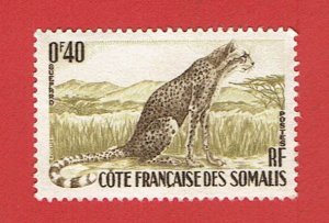 SOMALI COAST SCOTT#272 1958 .40f CHEETAH- MH