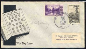 United States First Day Covers #758 (Planty 758-15), 1935 3c Mount Rainier, b...