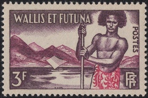 Wallis & Futuna 1957 MNH Sc 150 3fr Wallis Islander Variety